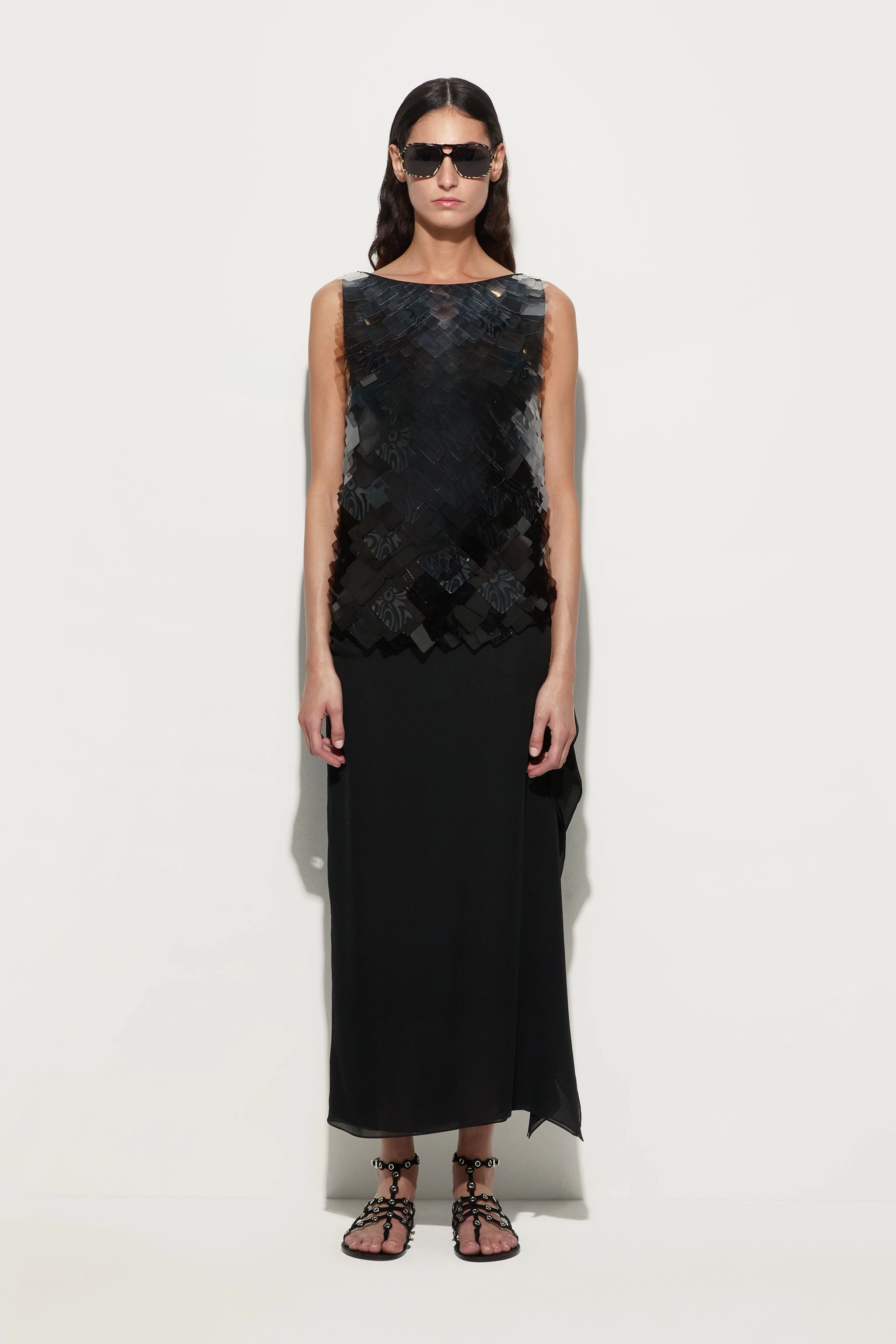 Silk Long Dress With Sequins Fresh Stitch Perfectly Styled