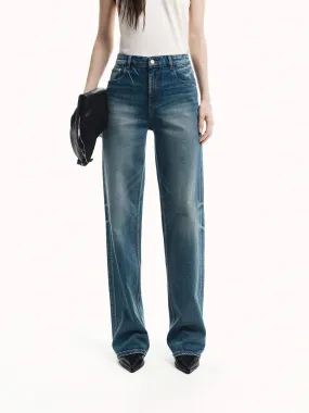 Baggy Fit Straight Jeans Earthy Streetwear Fan Nature Lover Parent Style Evening Stroll Festival Outfit