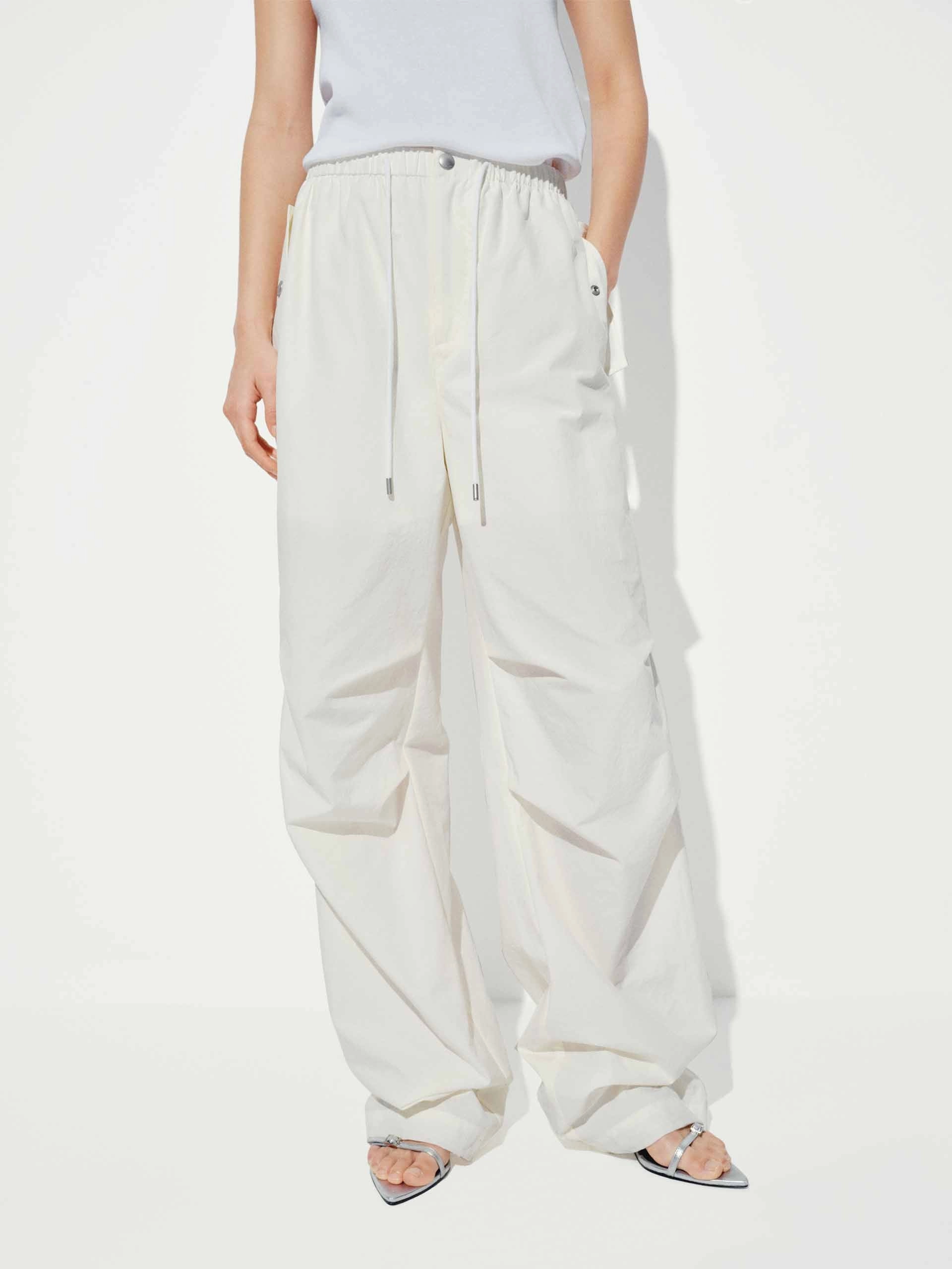 Soft Comfort Pleated Drawstring Trousers