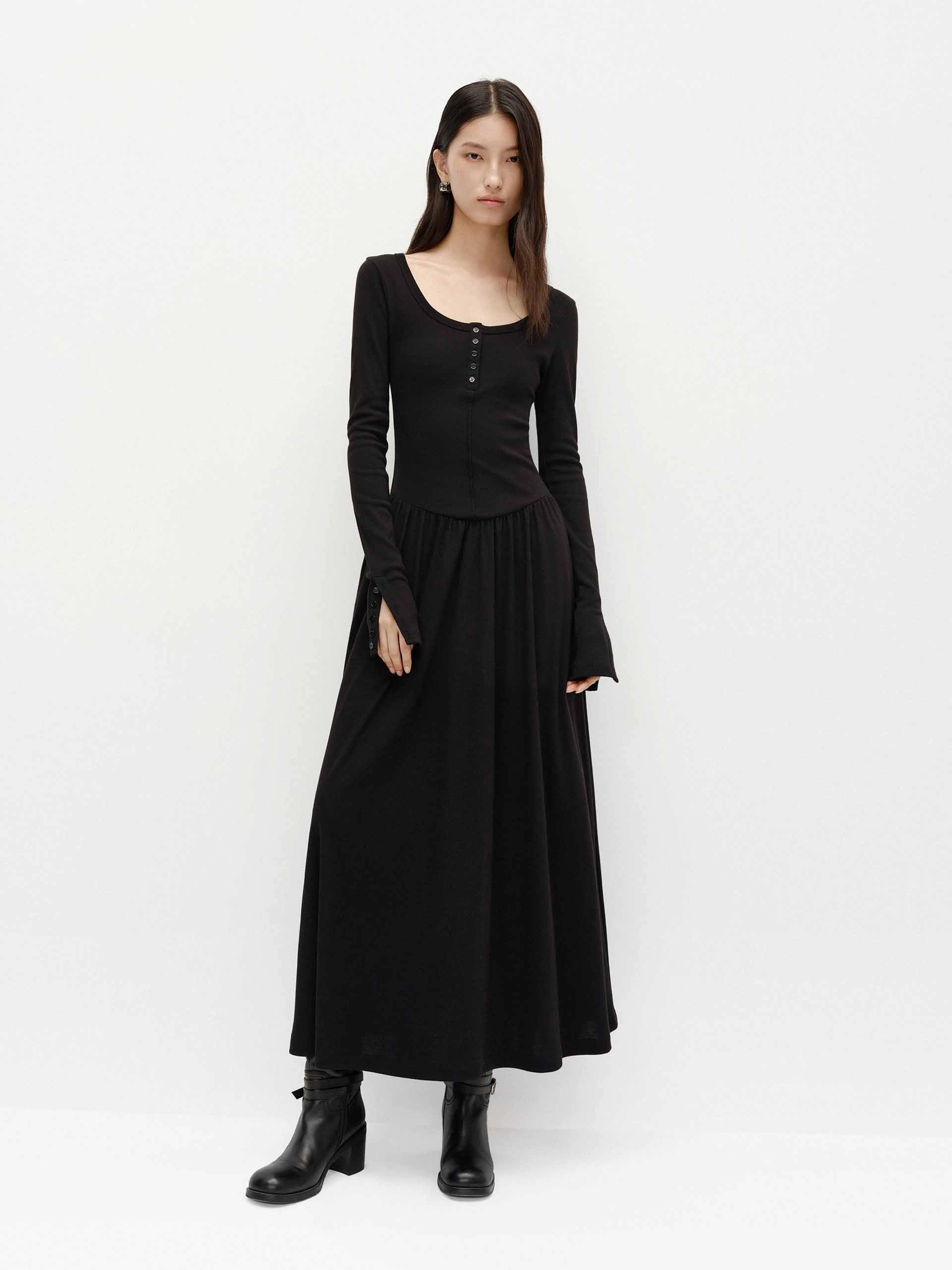 Comfy Design Abrasion-resistant Cotton Blend Long Dress
