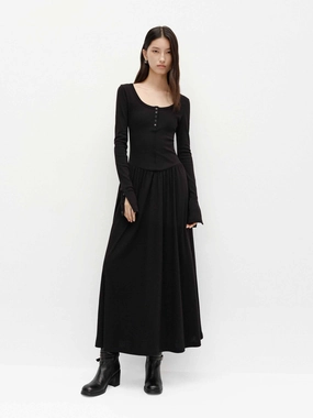 Cotton Blend Long Dress HypoallergenicFiber Easy Lovely