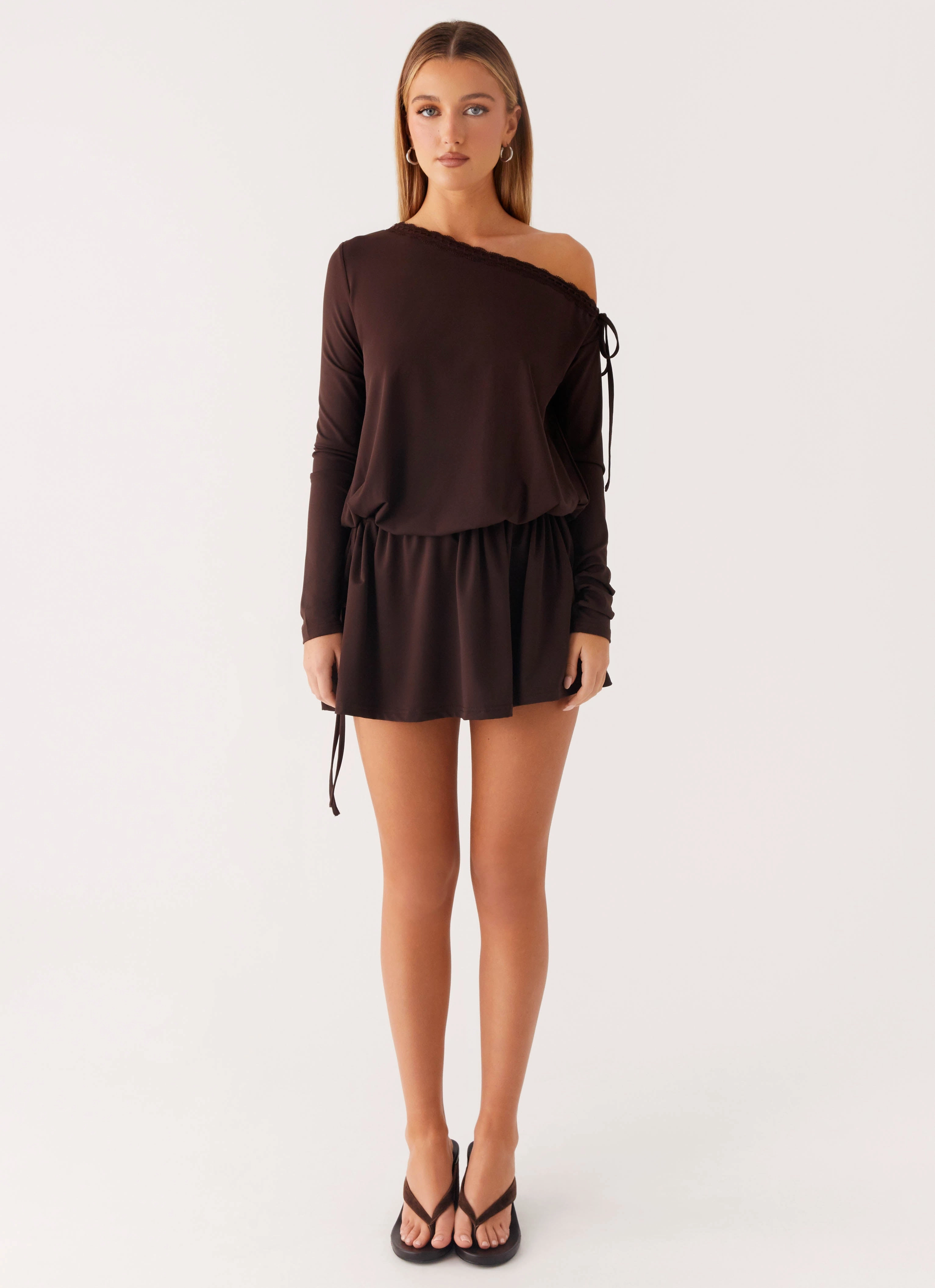 Zinnia Mini Dress - Chocolate Aura Glow