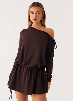 Sustainable-Lining Zinnia Mini Dress - Chocolate
