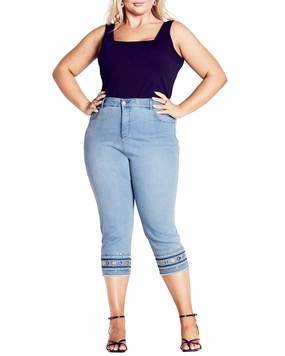 Evening Stroll Comfy Lola Detail Jean | Light Wash