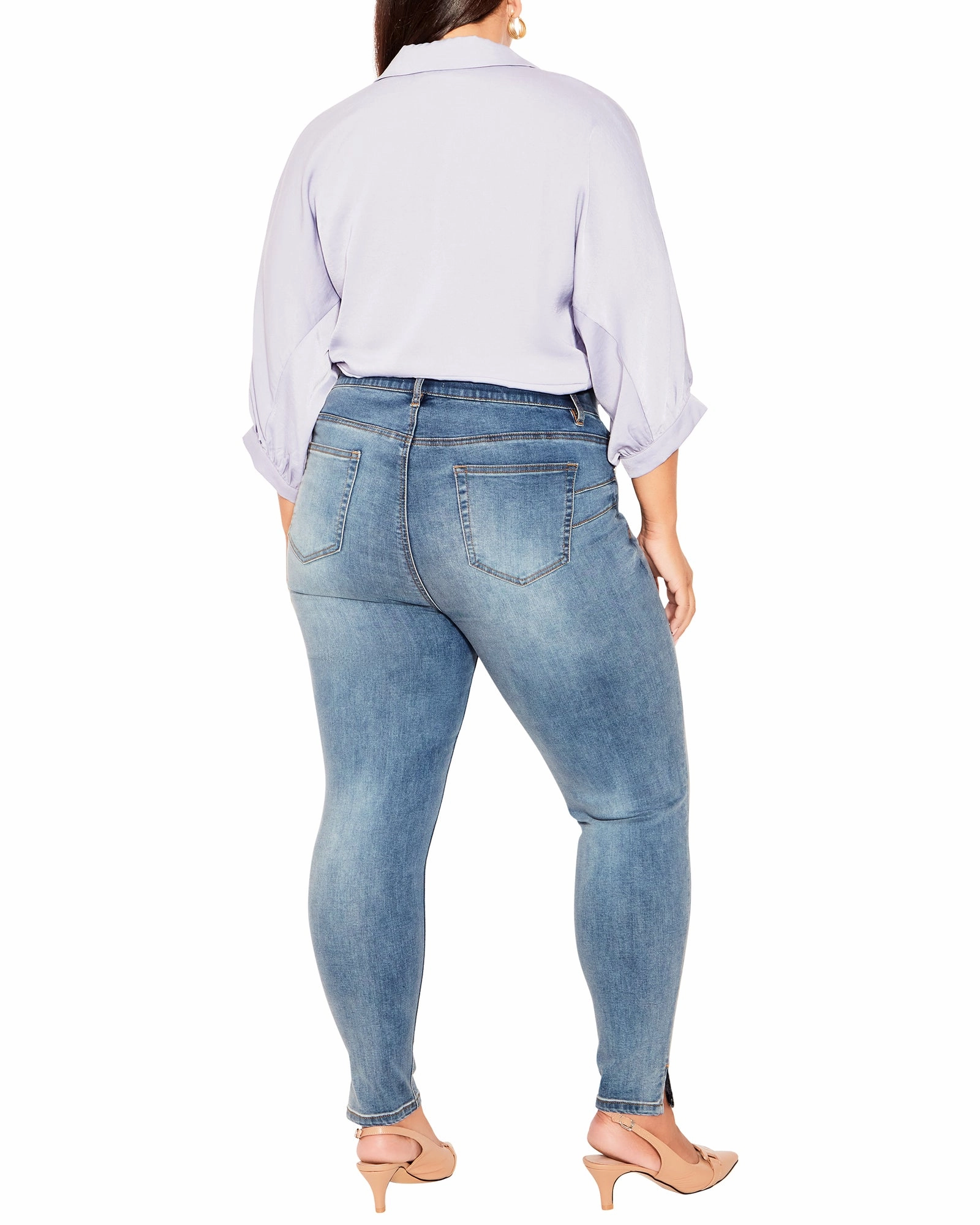 Visionary Split Hem Skinny Jean | Light Wash Durable Summer Vibes Basic Layers