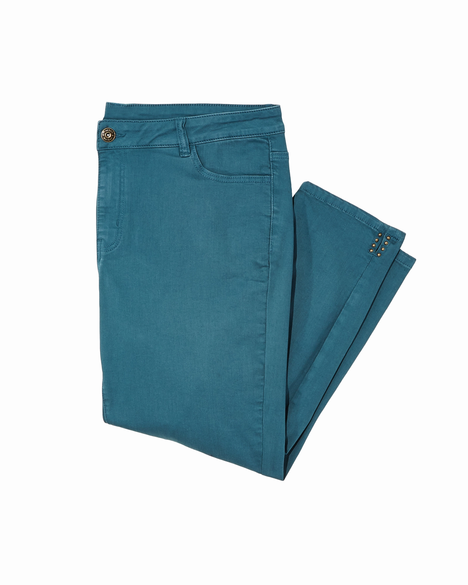 Double Layered Knees Effortless Style Waldorf Ankle Jean | Azure Blue