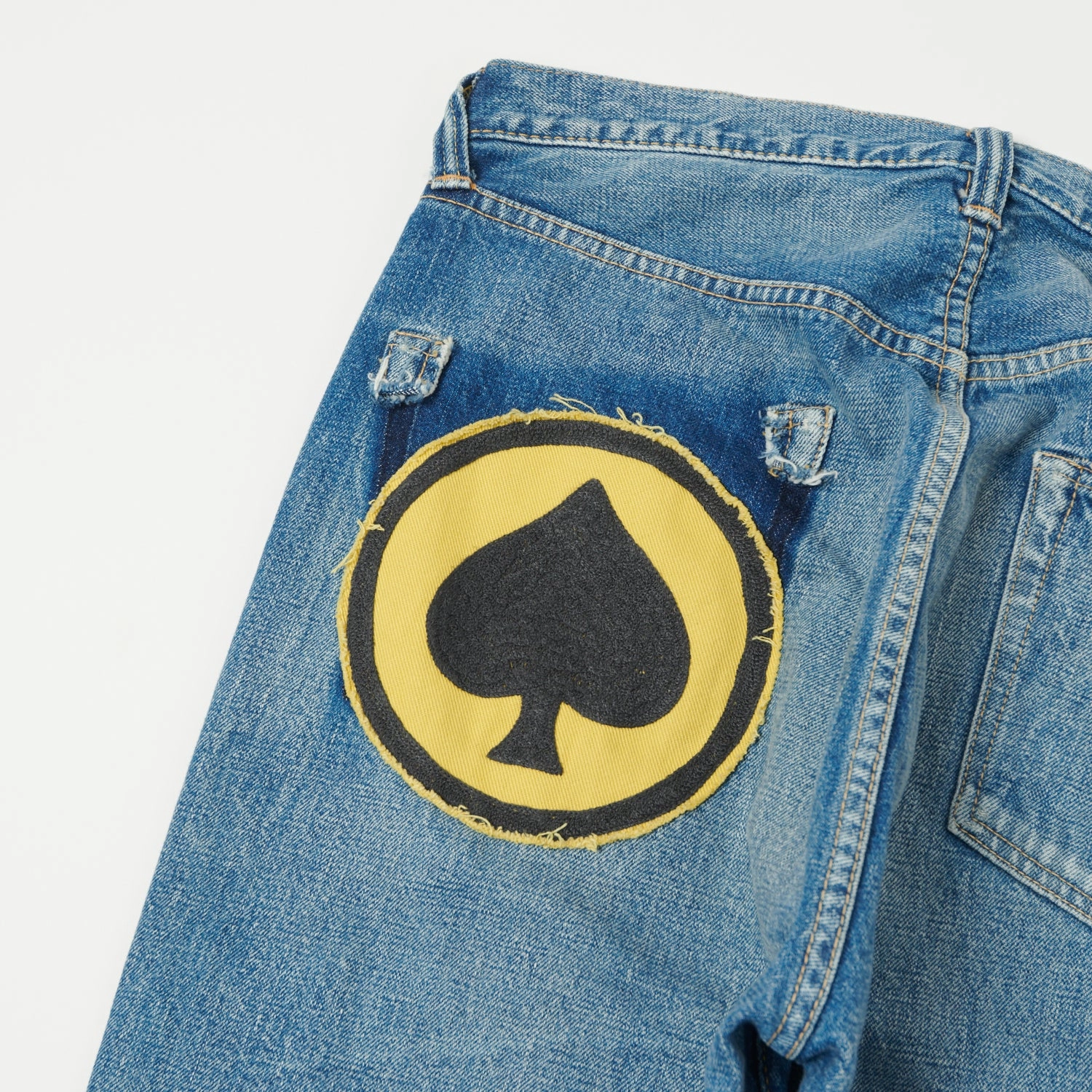 Full Count 0105HA Patched 13.7oz Wide Straight Jean - 'Dartford' Wash Perfect for All