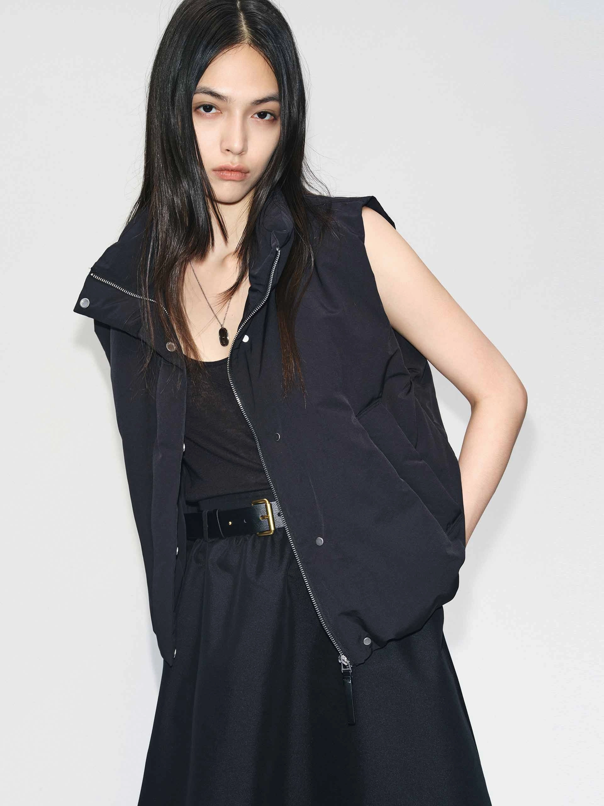 HoodedStyle Sleeveless Cropped Down Jacket