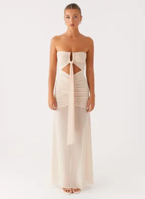 Fresh Style Lovie Maxi Dress - Beige