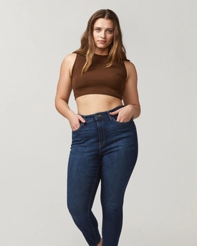 Maxine High Rise Skinny Jean | Dark Wash Fade Resistant Wash Stylish Sunny Vibes