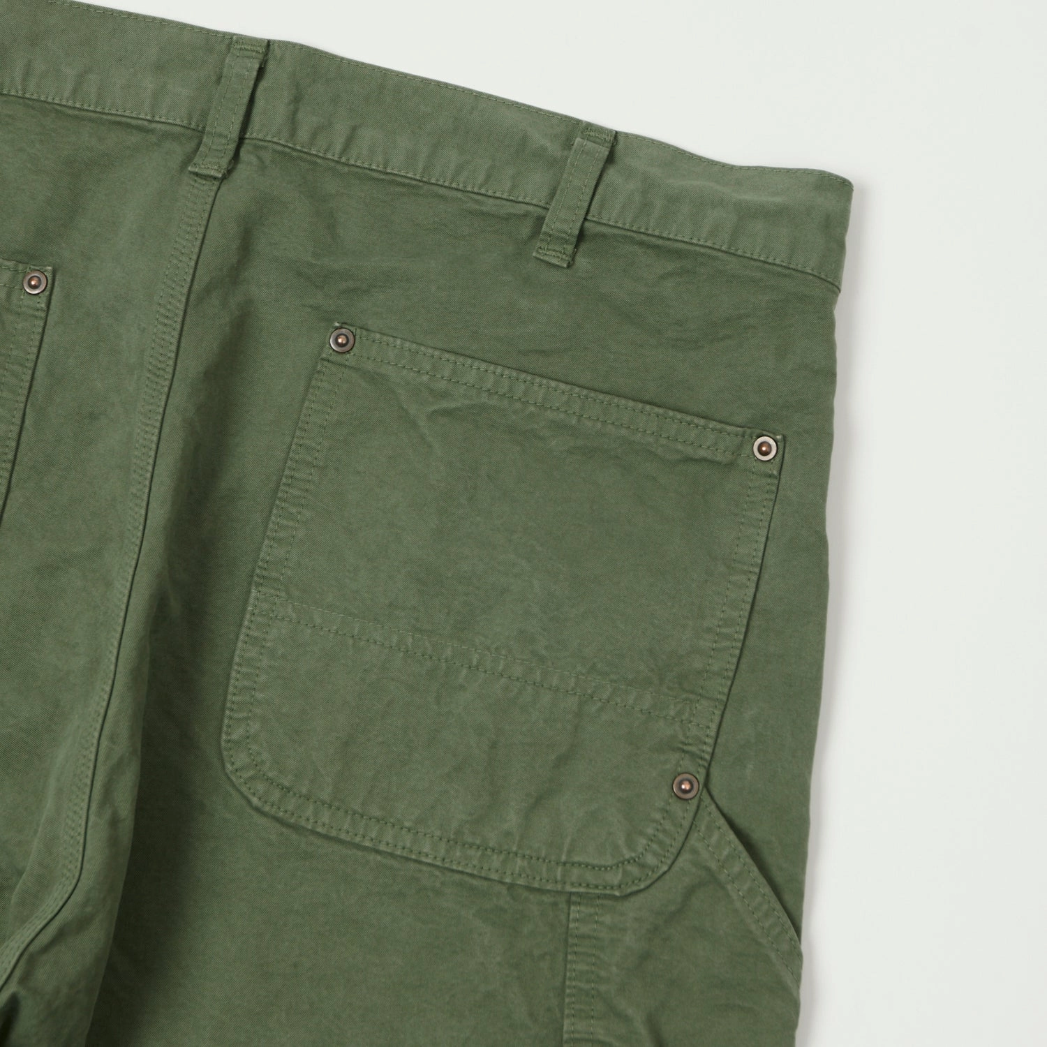 Loose Fit retail industry Full Count 1909 Double Knee Shorts - Olive Drab