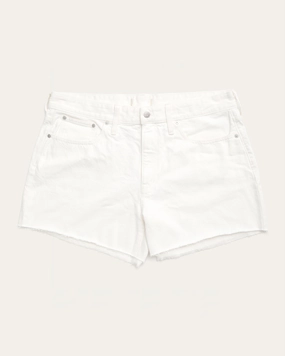 Relaxed Frayed Hem Boy Short | White Casual Solution