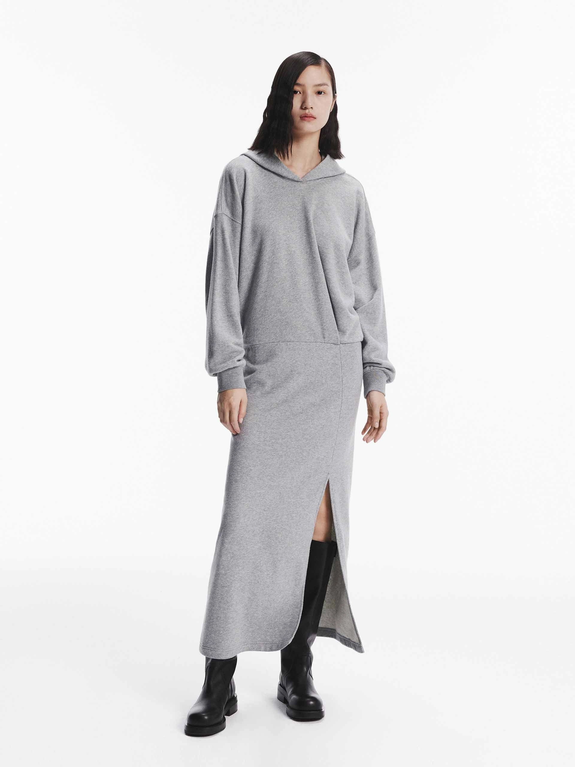 Slit Detail Hooded Dress Travel-Pack Chic Energy