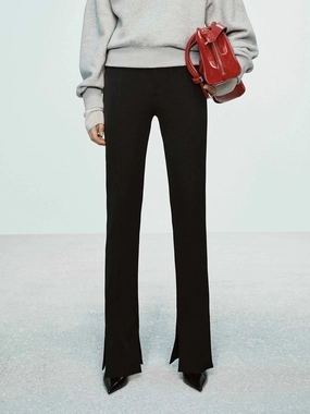 Slit Hem Straight Pants Quick Dry Fabric Stretch Movement