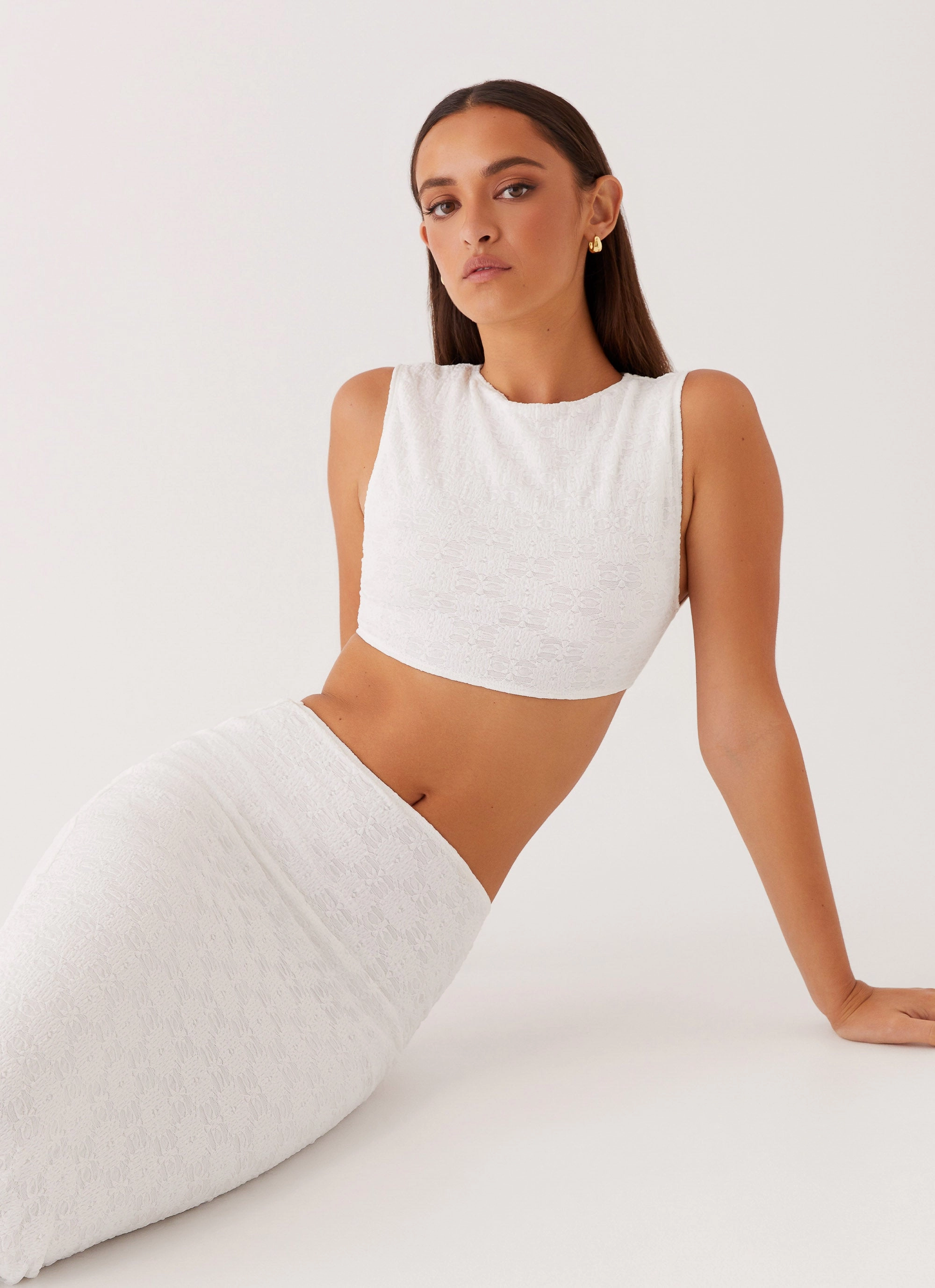 Durable Bonding Cost effective Issey Crop Top - White