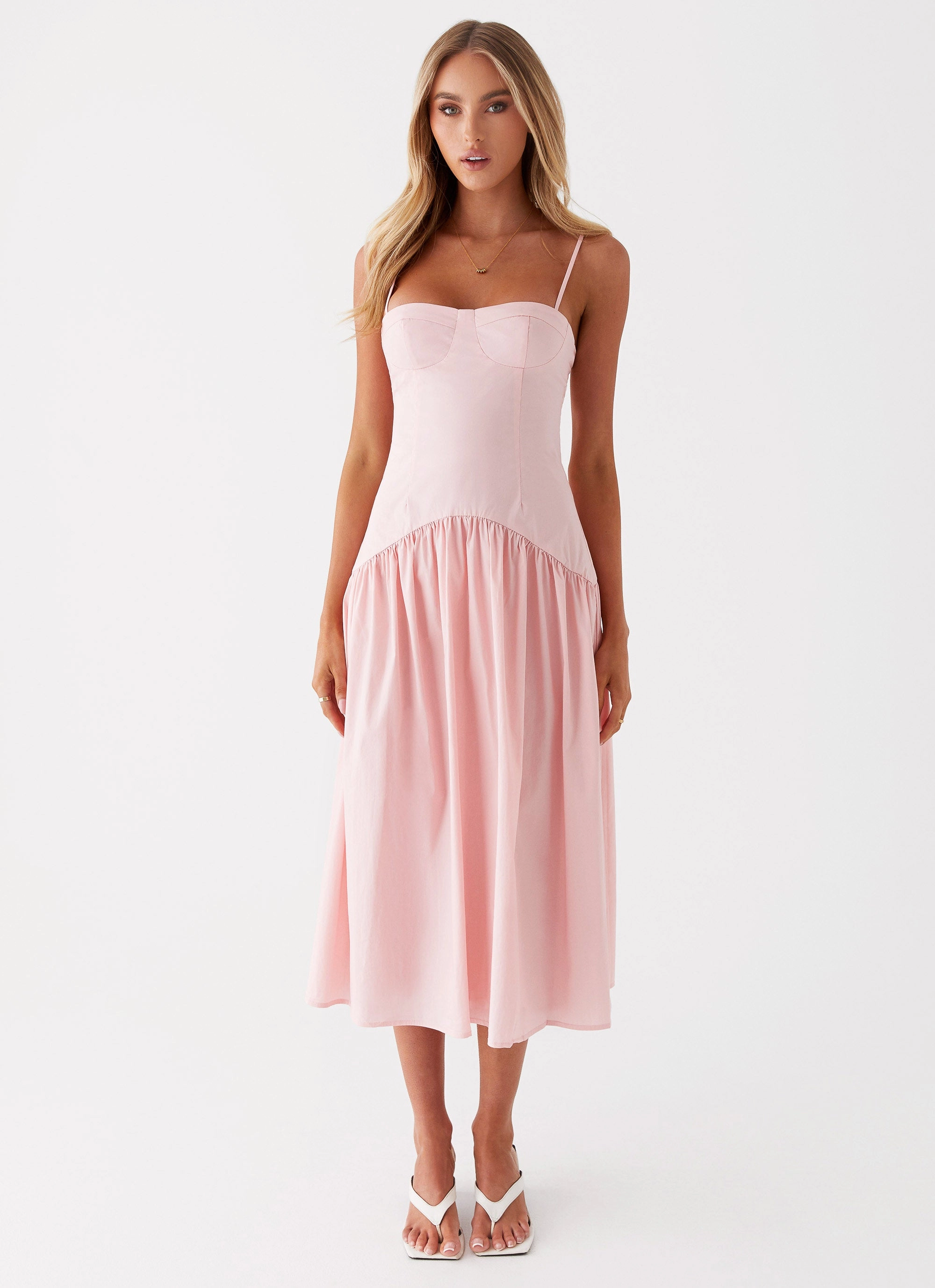 Elegant Look Fresh Aesthetic Yvette Corset Midi Dress - Pink