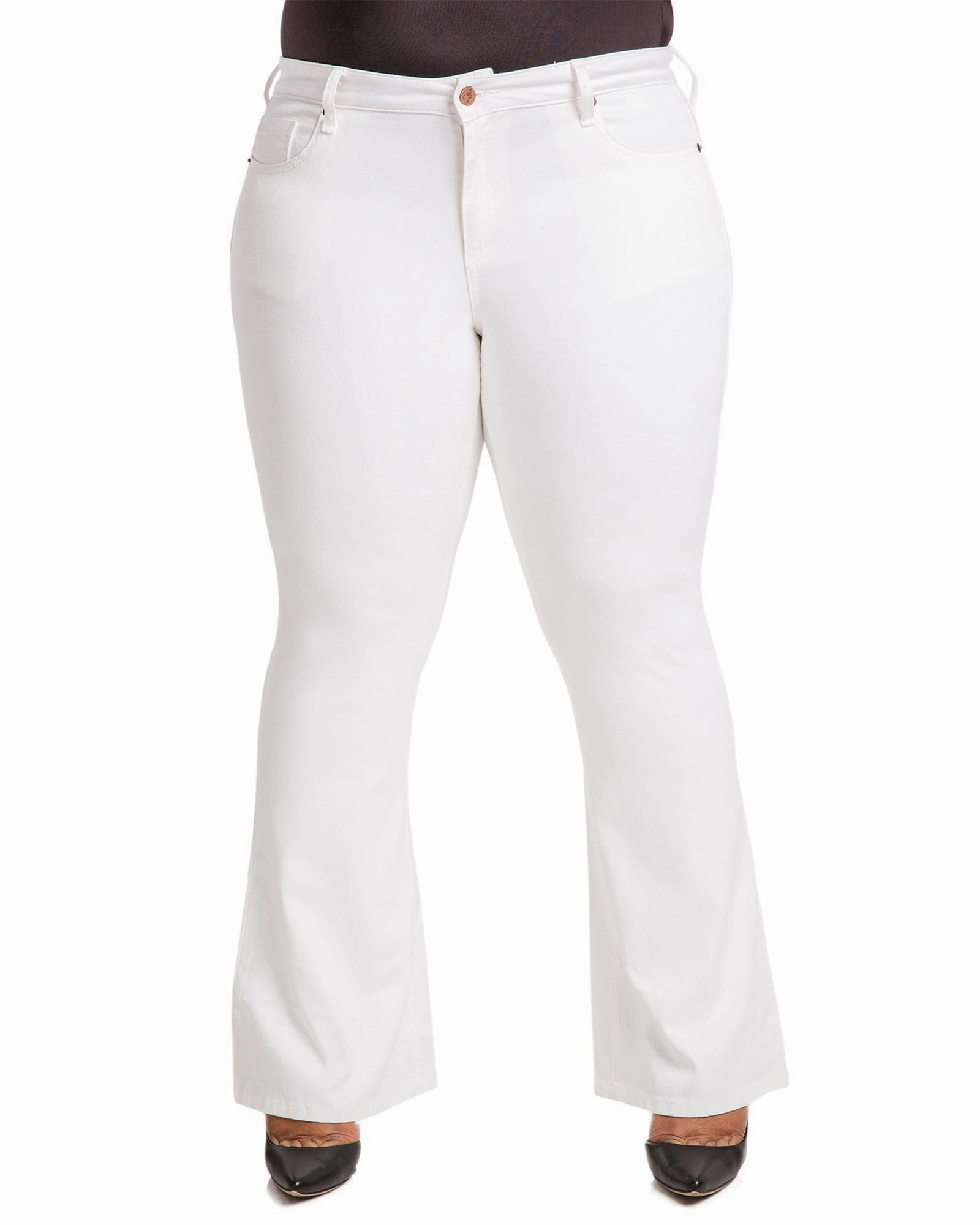 Comfortable Outfit Youth Style Stylish Road Trip Lacey Midrise Flare Jeans | White