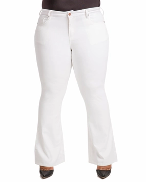 Comfortable Outfit Youth Style Stylish Road Trip Lacey Midrise Flare Jeans | White