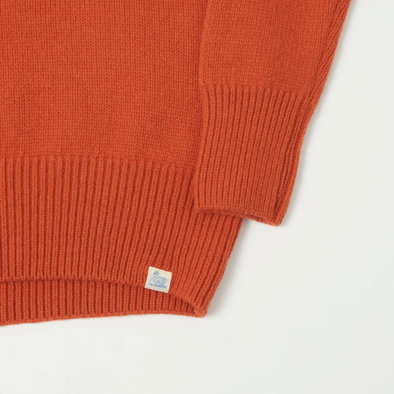 Merz b. Schwanen 'Good Basics' Wool Cashmere Knit Pullover - Rust Layered Knit Design Simple Warmth