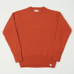 Merz b. Schwanen 'Good Basics' Wool Cashmere Knit Pullover - Rust Simple Look Texture Focus