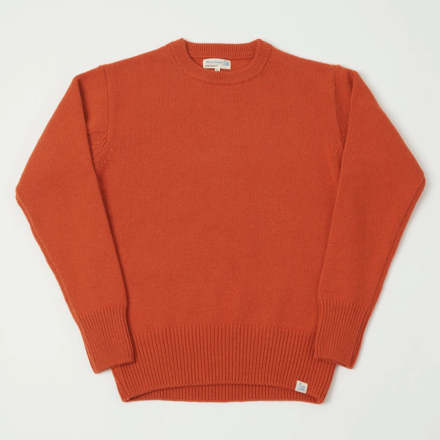 Merz b. Schwanen 'Good Basics' Wool Cashmere Knit Pullover - Rust Simple Look Texture Focus