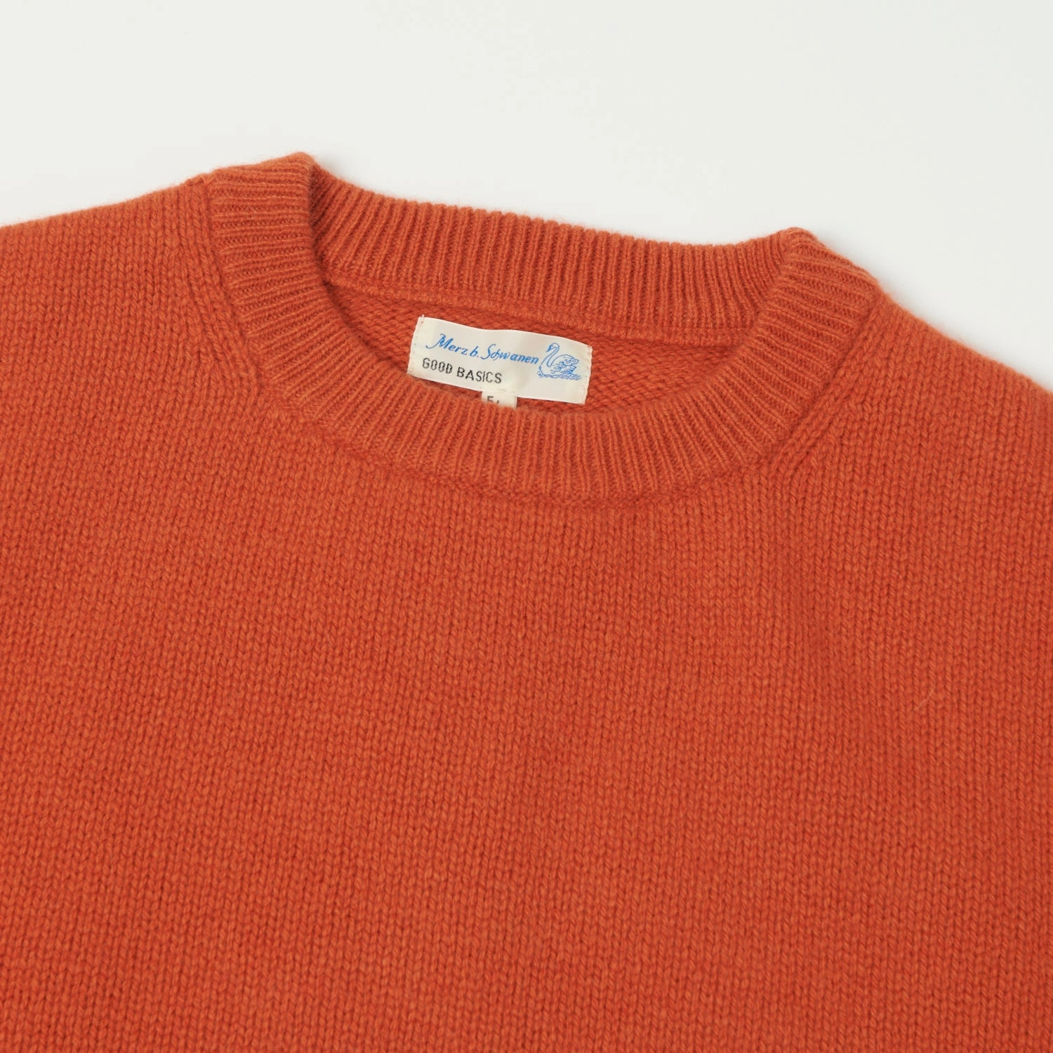 DropShoulder Design Recycled Polyester Yarn Merz b. Schwanen 'Good Basics' Wool Cashmere Knit Pullover - Rust