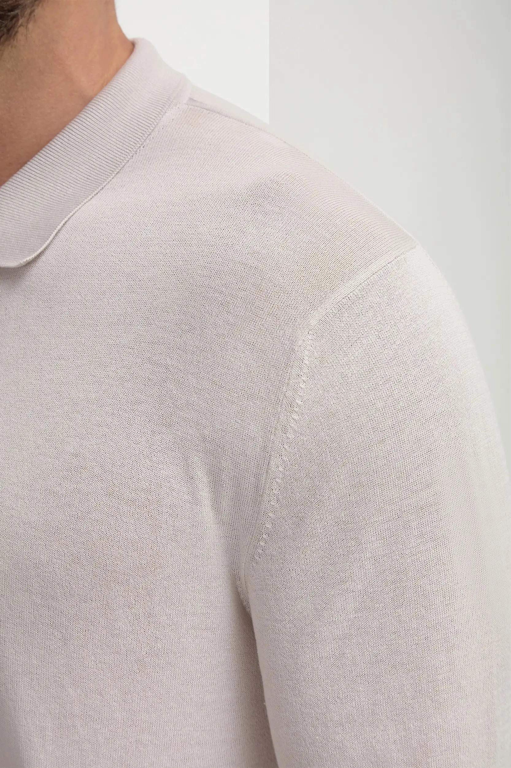 Stone polo cardigan - Made in Italy Anti Static Technology