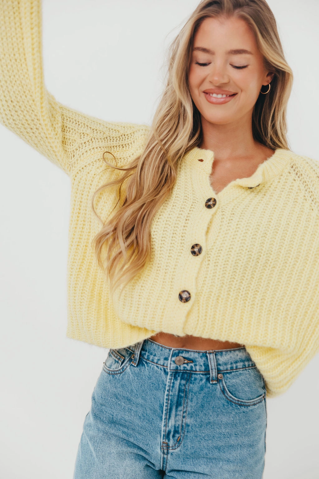Fashion Layers Bobbi Sweater Cardigan in Lemon
