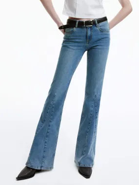 Seams Detail Flared Jeans Quick Match