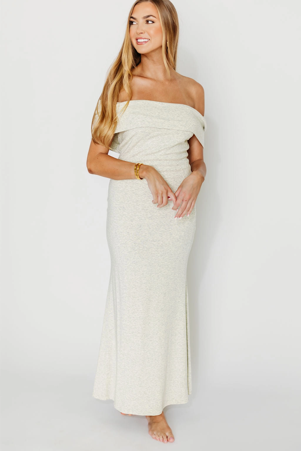 Decorative-Design Monroe Maxi Dress in Heather Grey- Bump Friendly *Final-Sale*