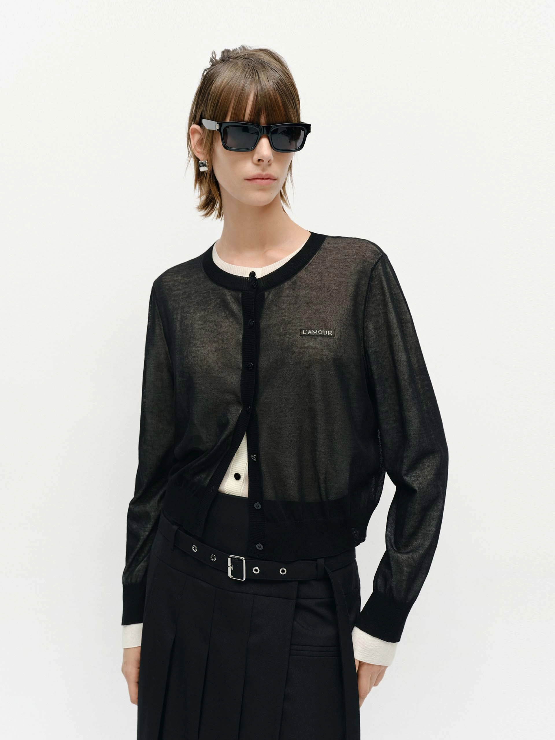 EcoFriendly Textile Oversized Collar Style Round Neck Cardigan Set