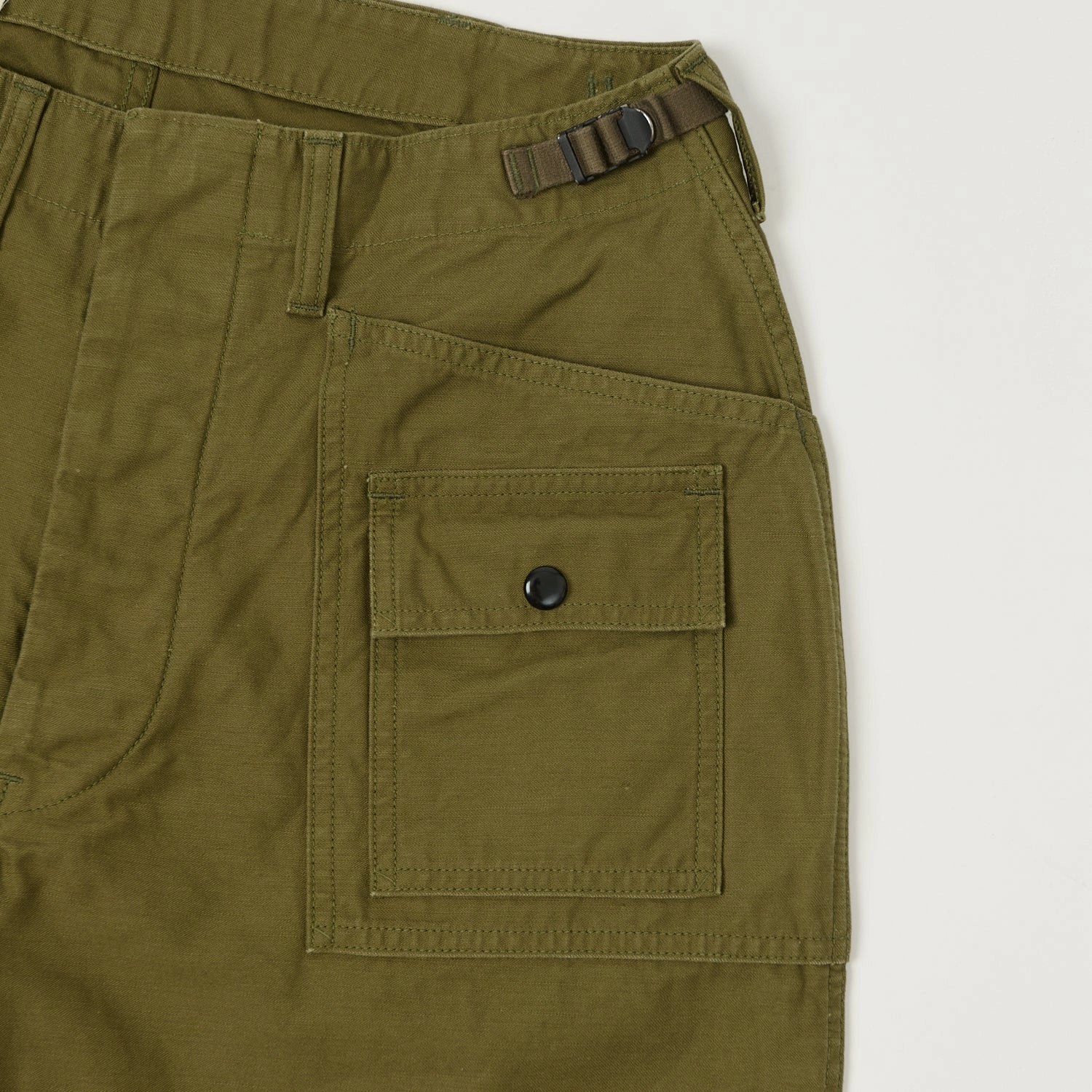 Freewheelers & Co Motor Psyclone 'Grunts' Shorts - Olive two piece outfit khaki shorts