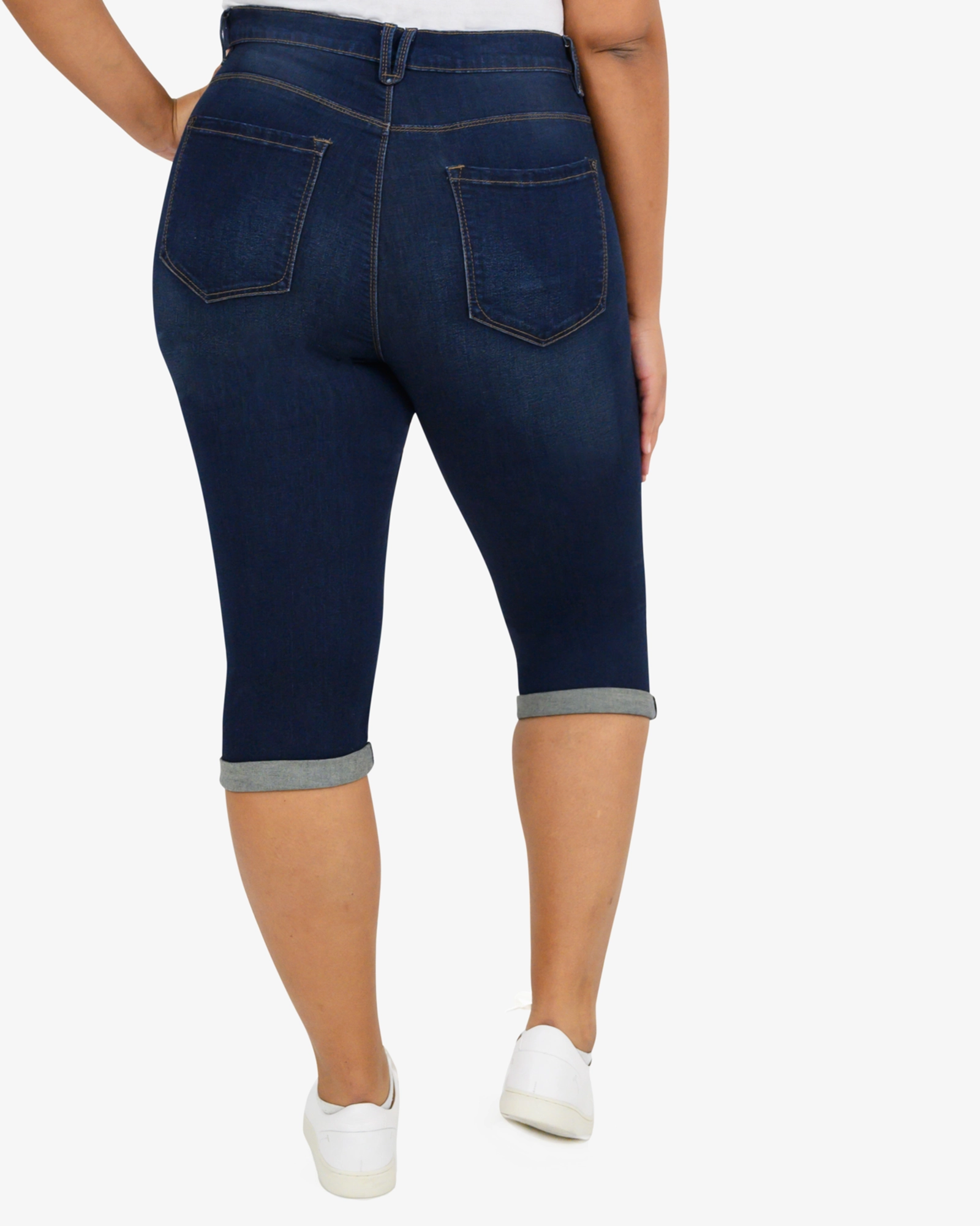 Morton Cuffed Capri | Dark Wash Clean Lines Artist Vibe Everyday