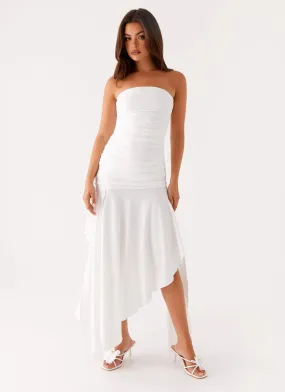 warm tones Ora Strapless Maxi Dress - White