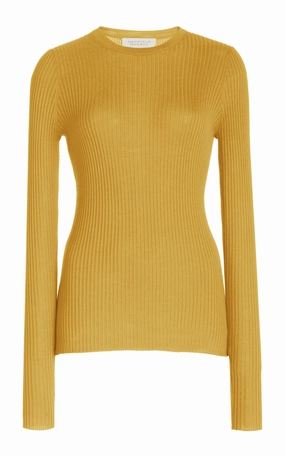 Gentle Tone Biodegradable Fiber Browning Knit Sweater in Golden Birch Cashmere Silk