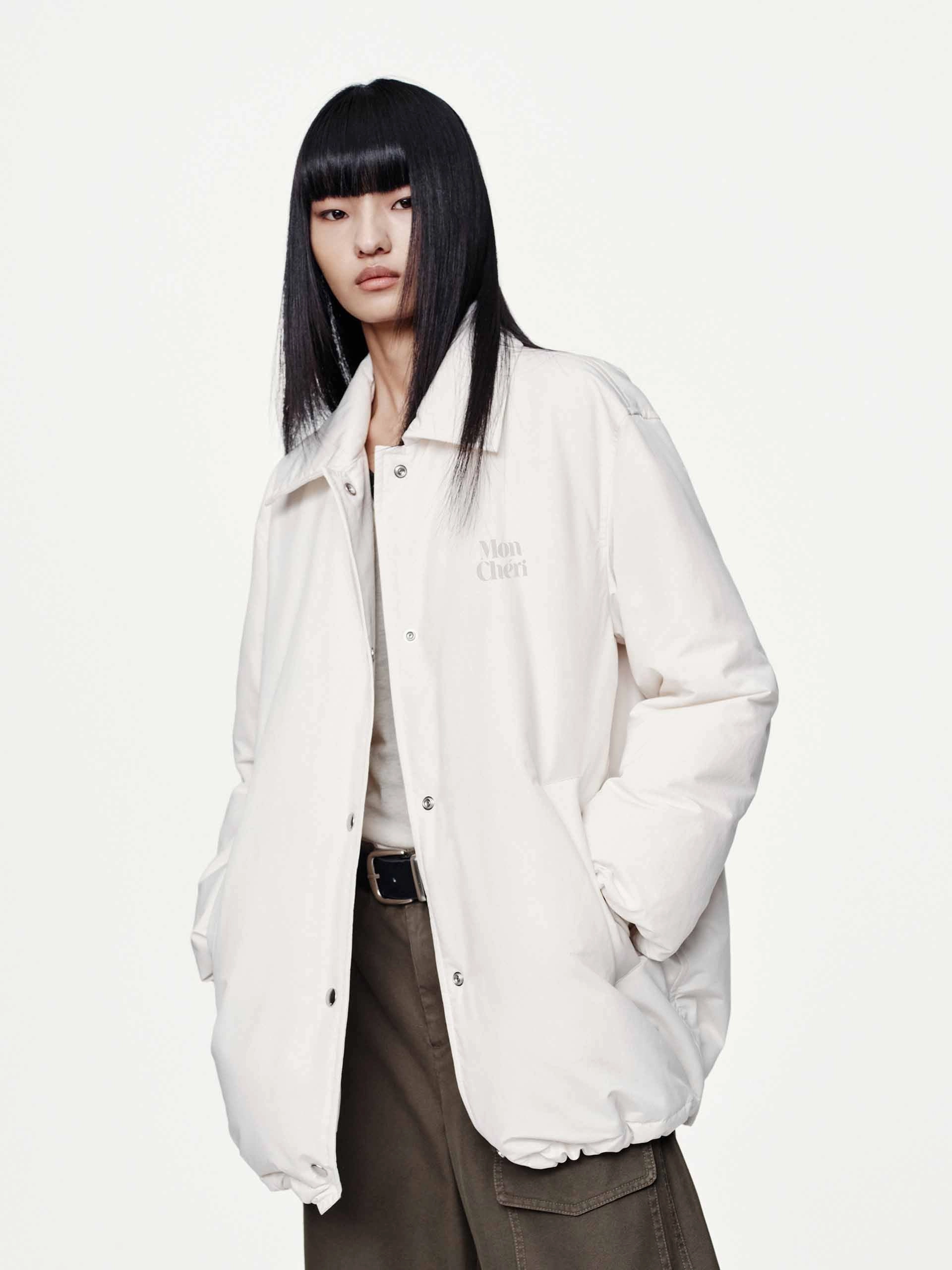 Snap Button Quilted Down Jacket RipResistant Reinforcement RubberizedButtonClosures