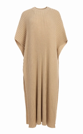 Taos Knit Poncho in Hay Merino Wool Cashmere Seasonal Warmth WrinkleResistant