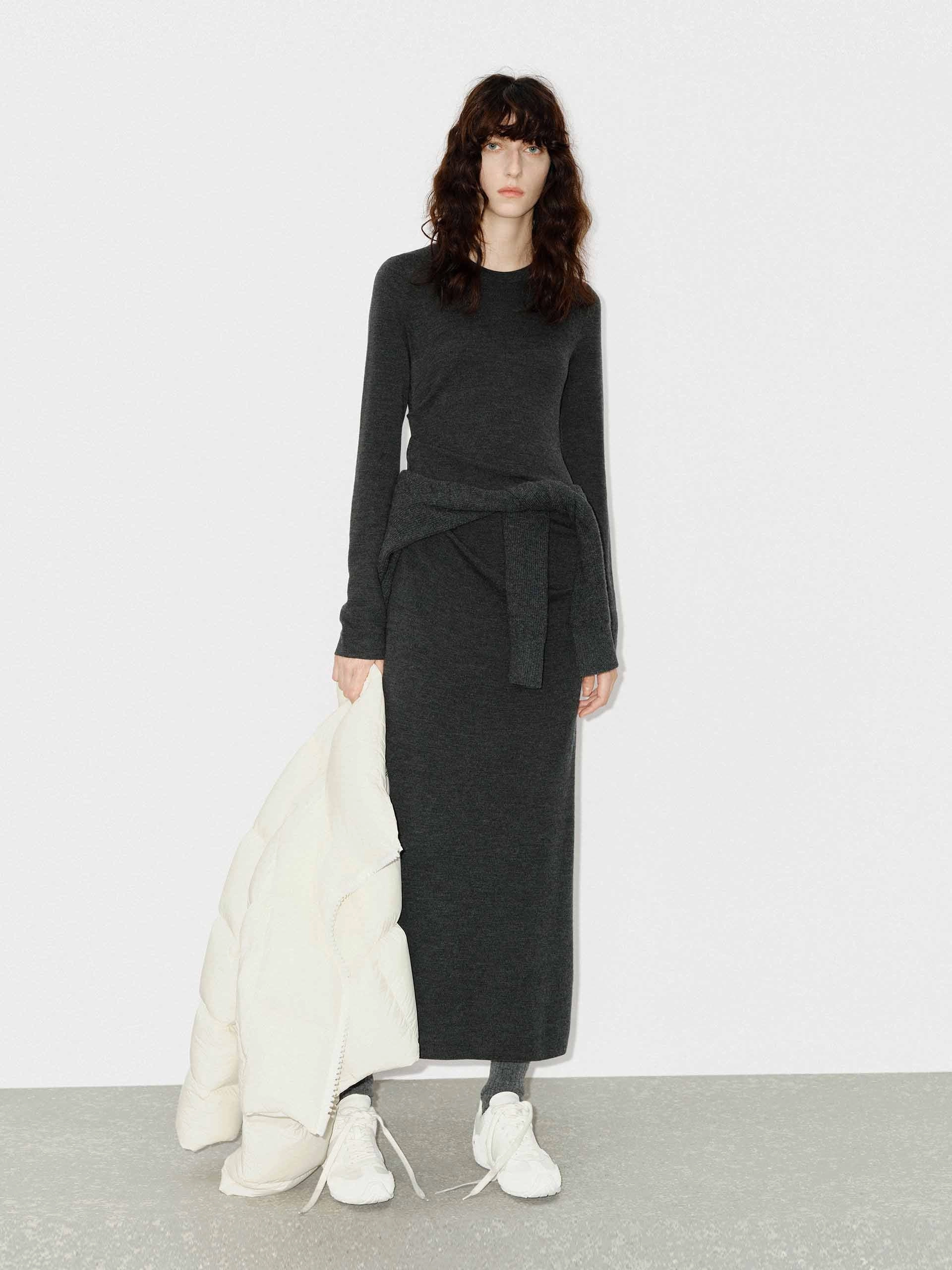 Midi Length Wool Dress Classic Grace