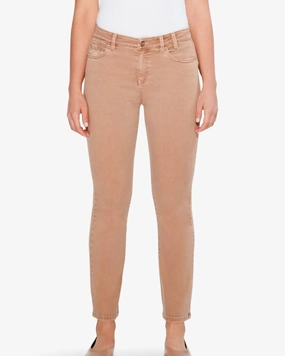 Colored Mid Rise Straight Ankle Jeans in Mochachino | Mochachino Non Fading Technology