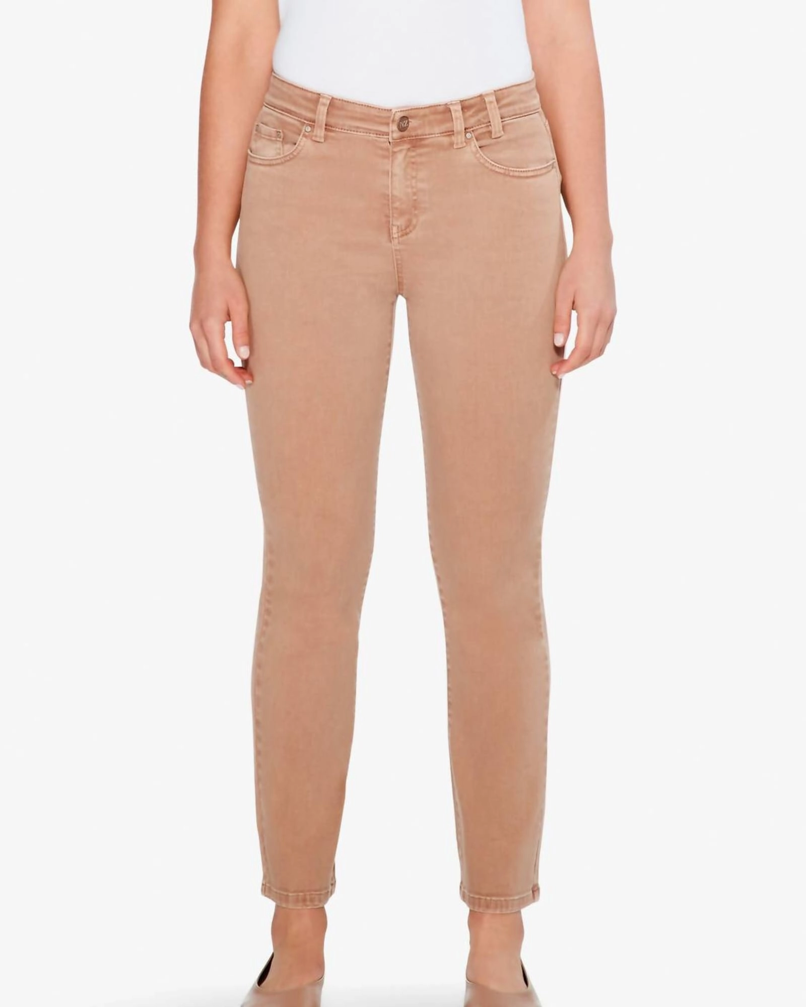 Colored Mid Rise Straight Ankle Jeans in Mochachino | Mochachino Non Fading Technology