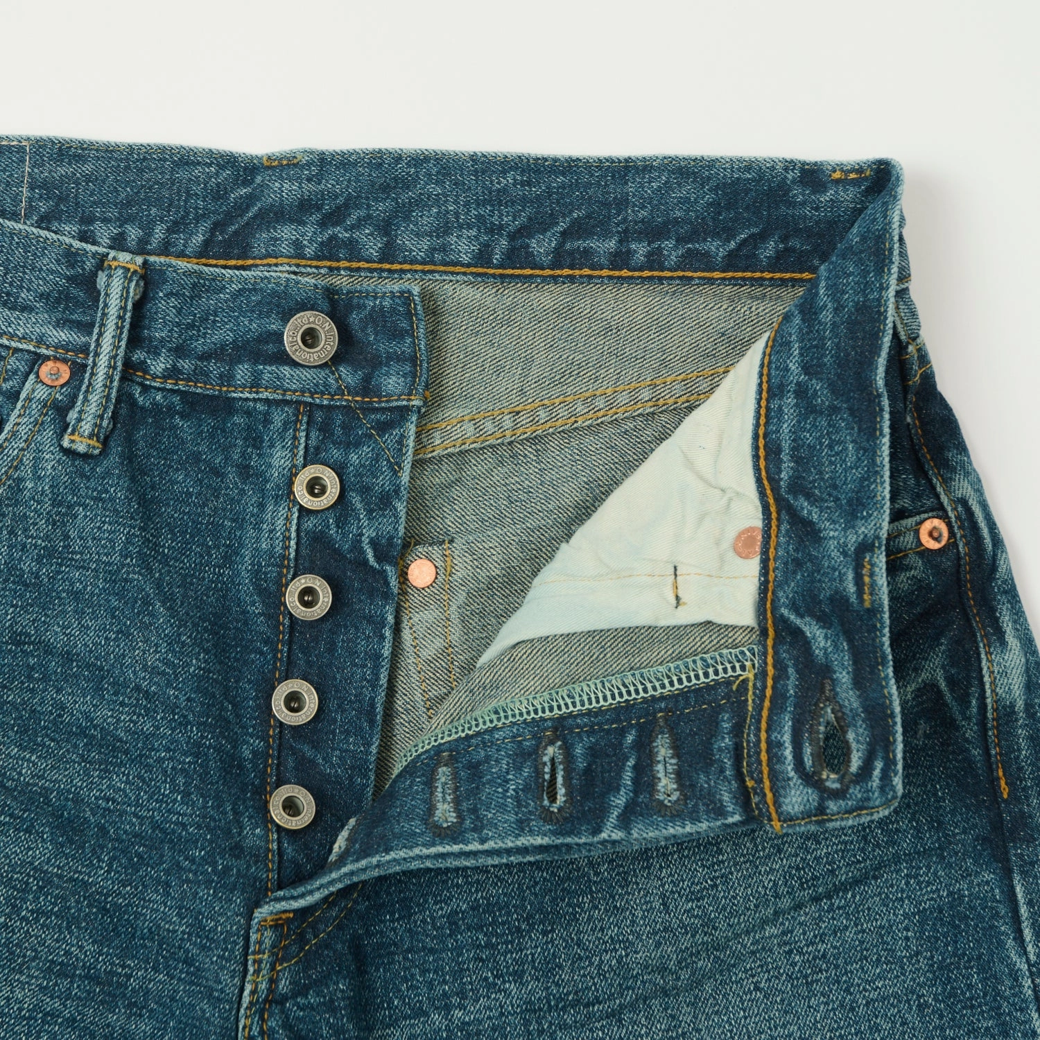 ONI Denim 246 Ishikawadai 15oz Relaxed Tapered Jean - Used Wash Stylish Casual Flattering Style