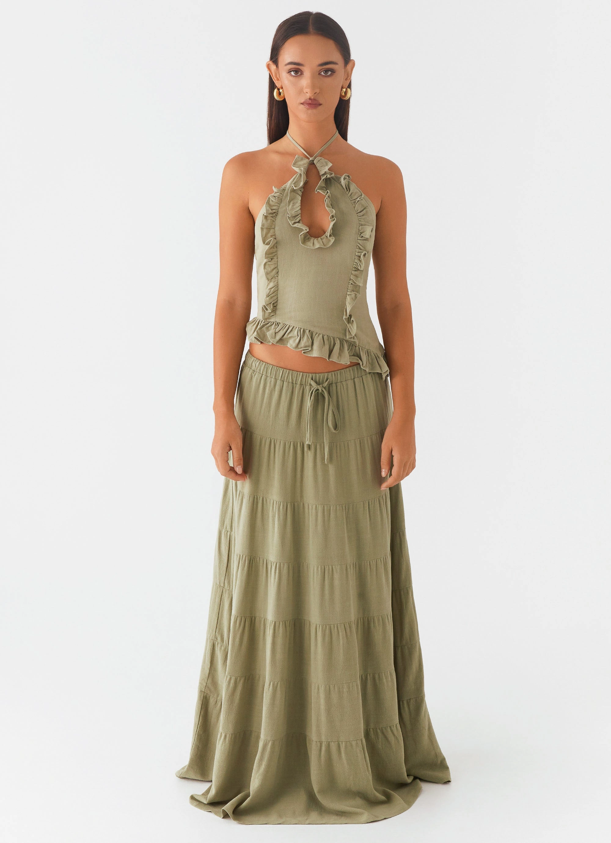 Mariella Linen Top - Sage Cost effective