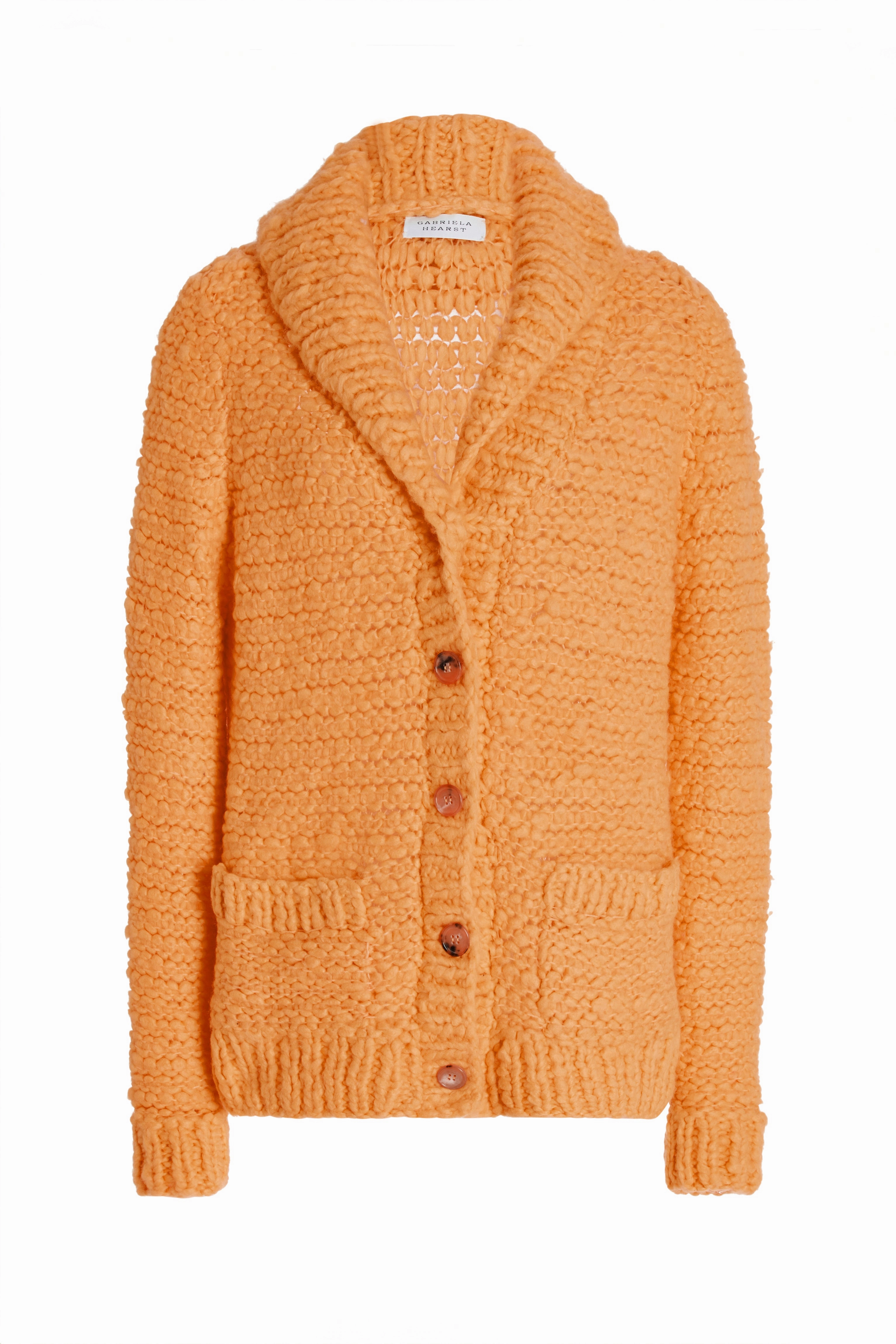 Moses Knit Cardigan in Fluorescent Orange Welfat Cashmere Daily Wear