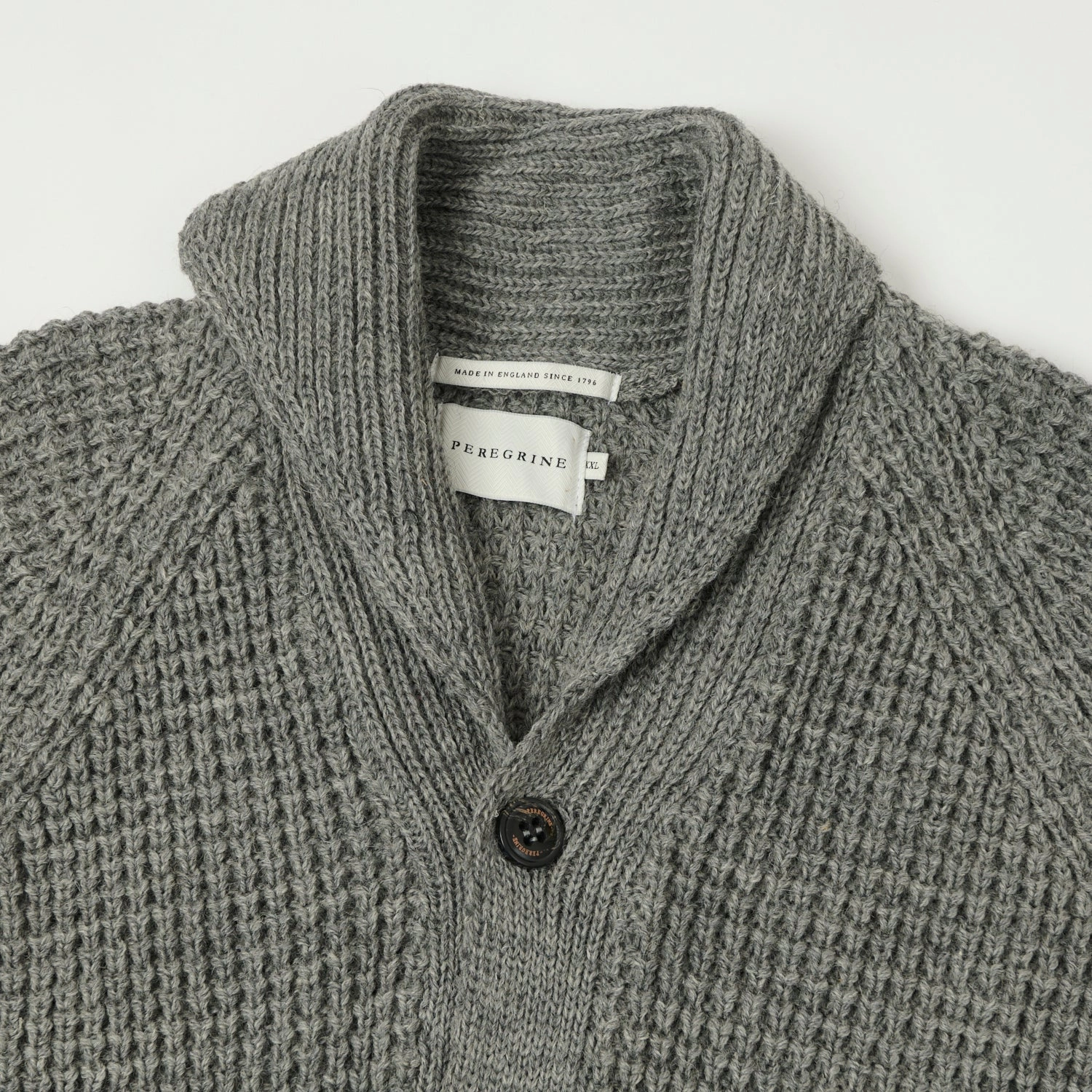 Compact Weave Temperature Regulating Peregrine Waffle Knit Shawl Collar Cardigan - Steel