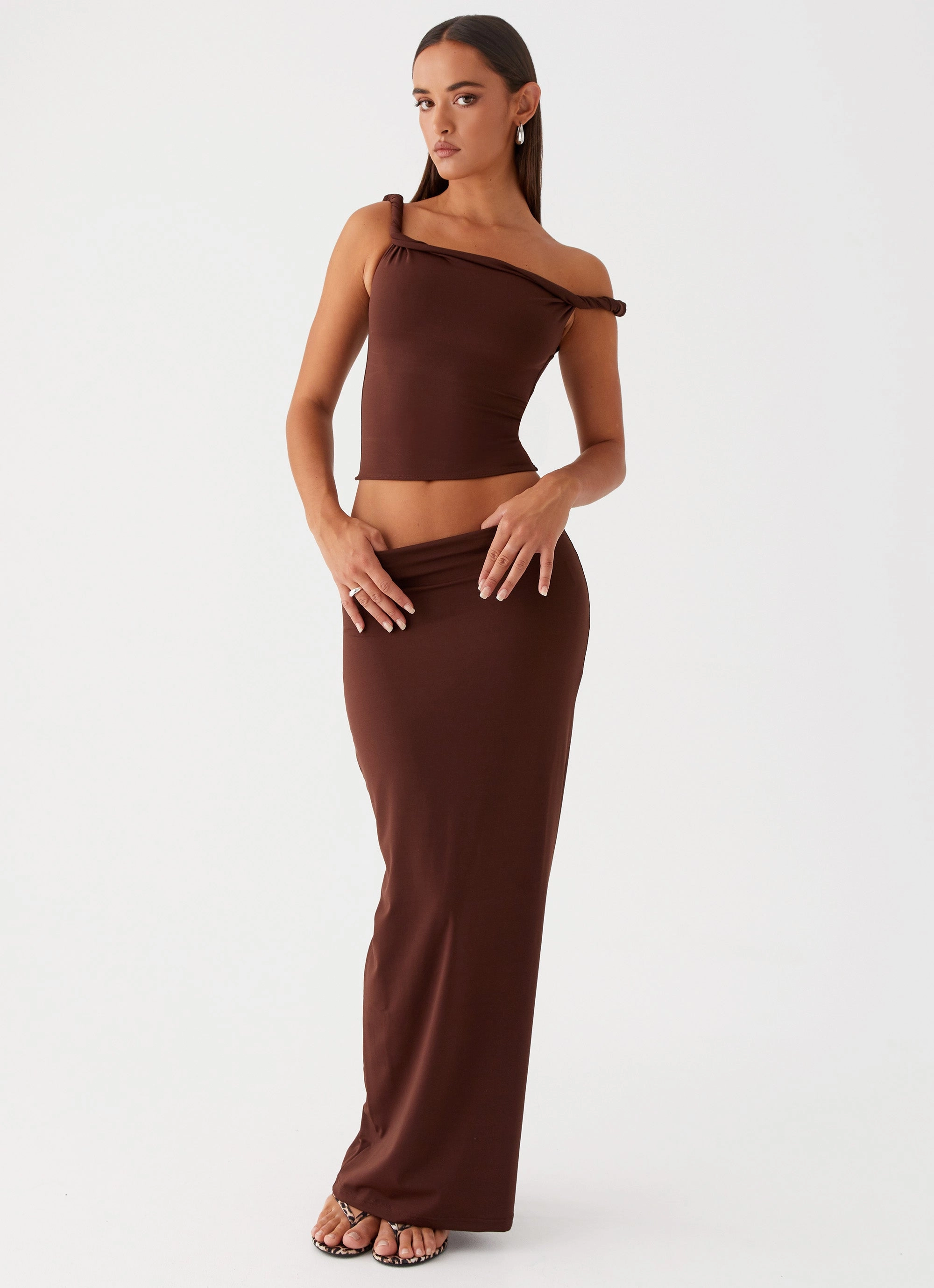 Exclusive Drop Solace Soul Maxi Skirt - Chocolate