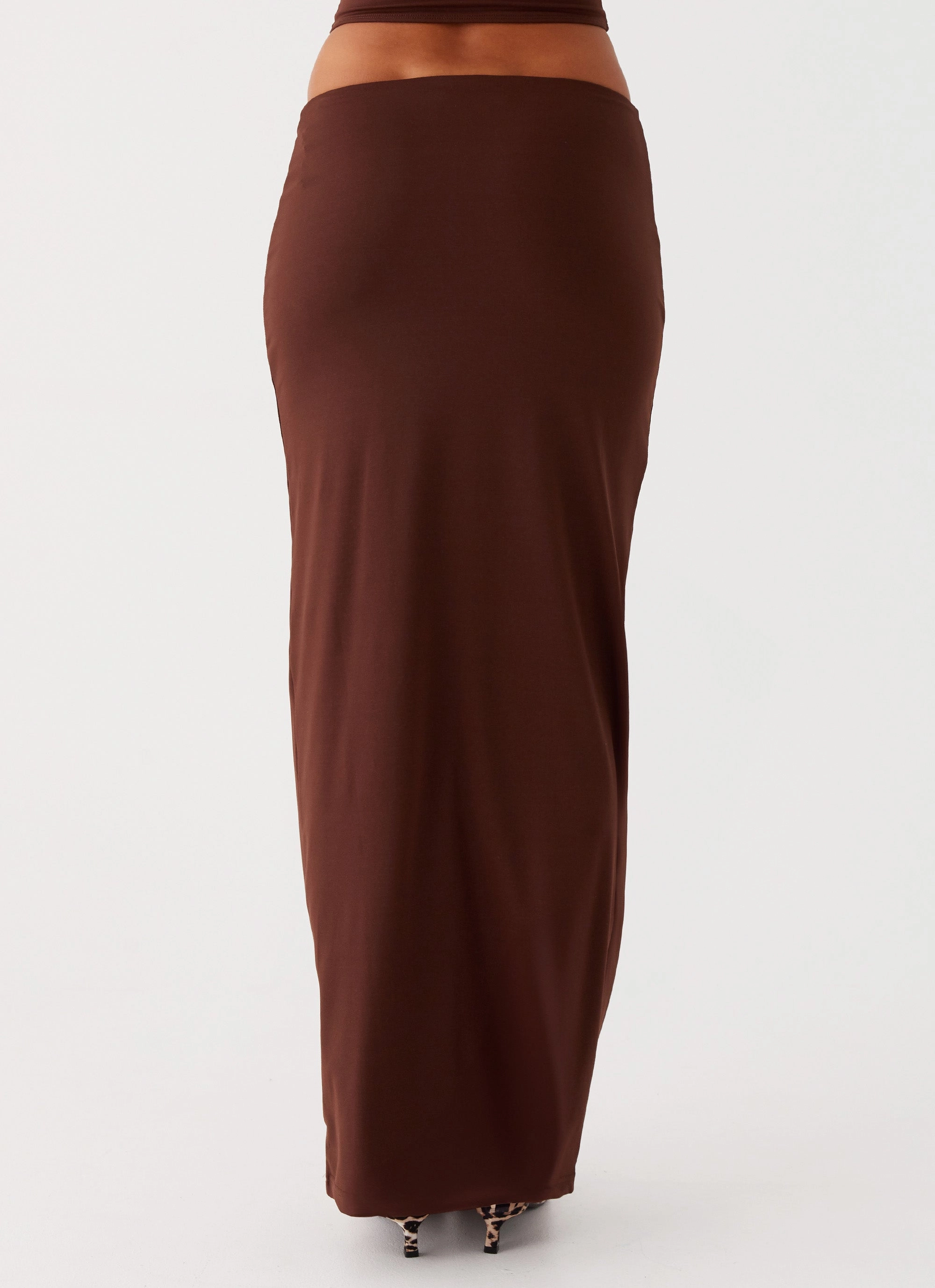 Solace Soul Maxi Skirt - Chocolate All Occasion Floral Pattern