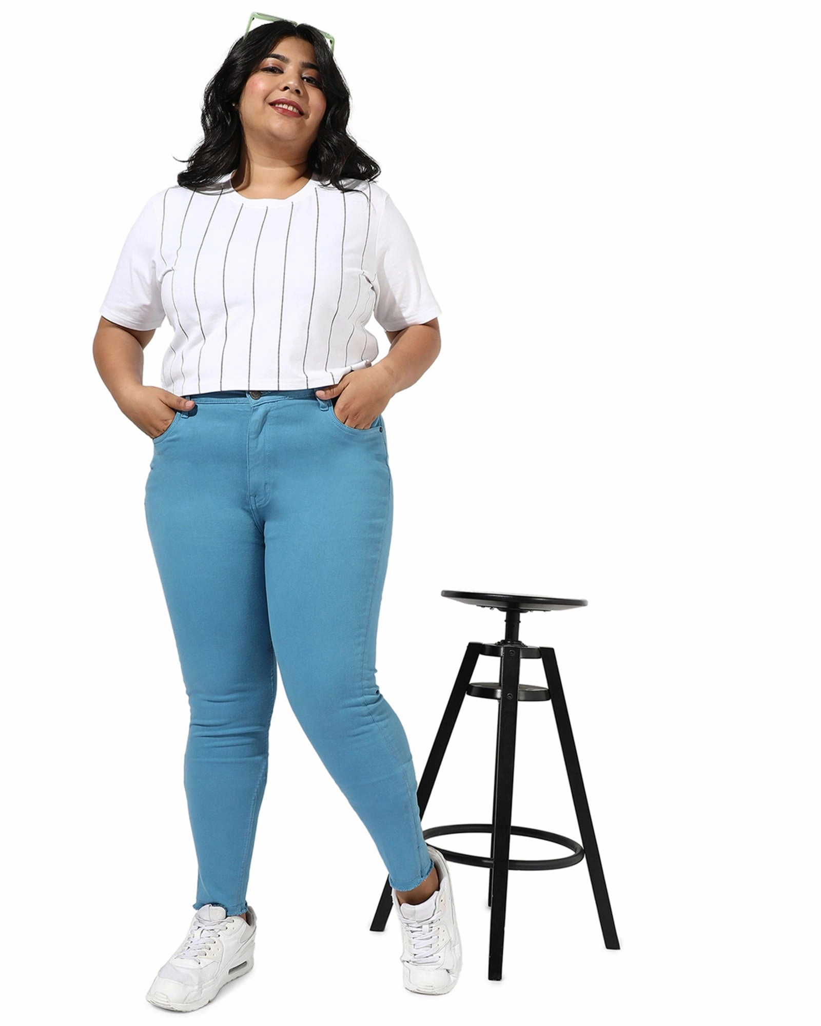 Solid Blue Skinny Jeans | Blue Daily Basic