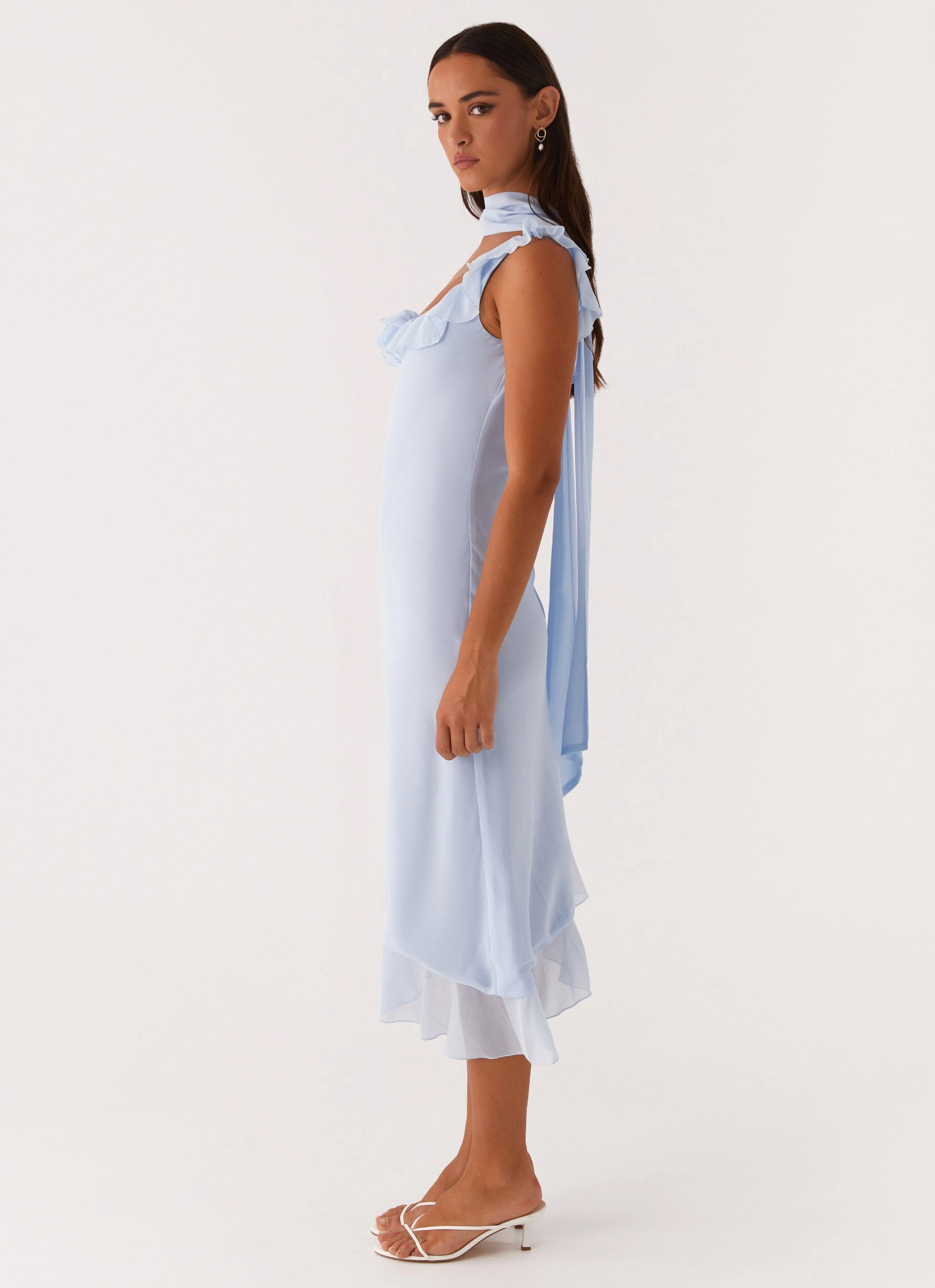 Motion Light Chic Waist Fariday Midi Dress - Blue