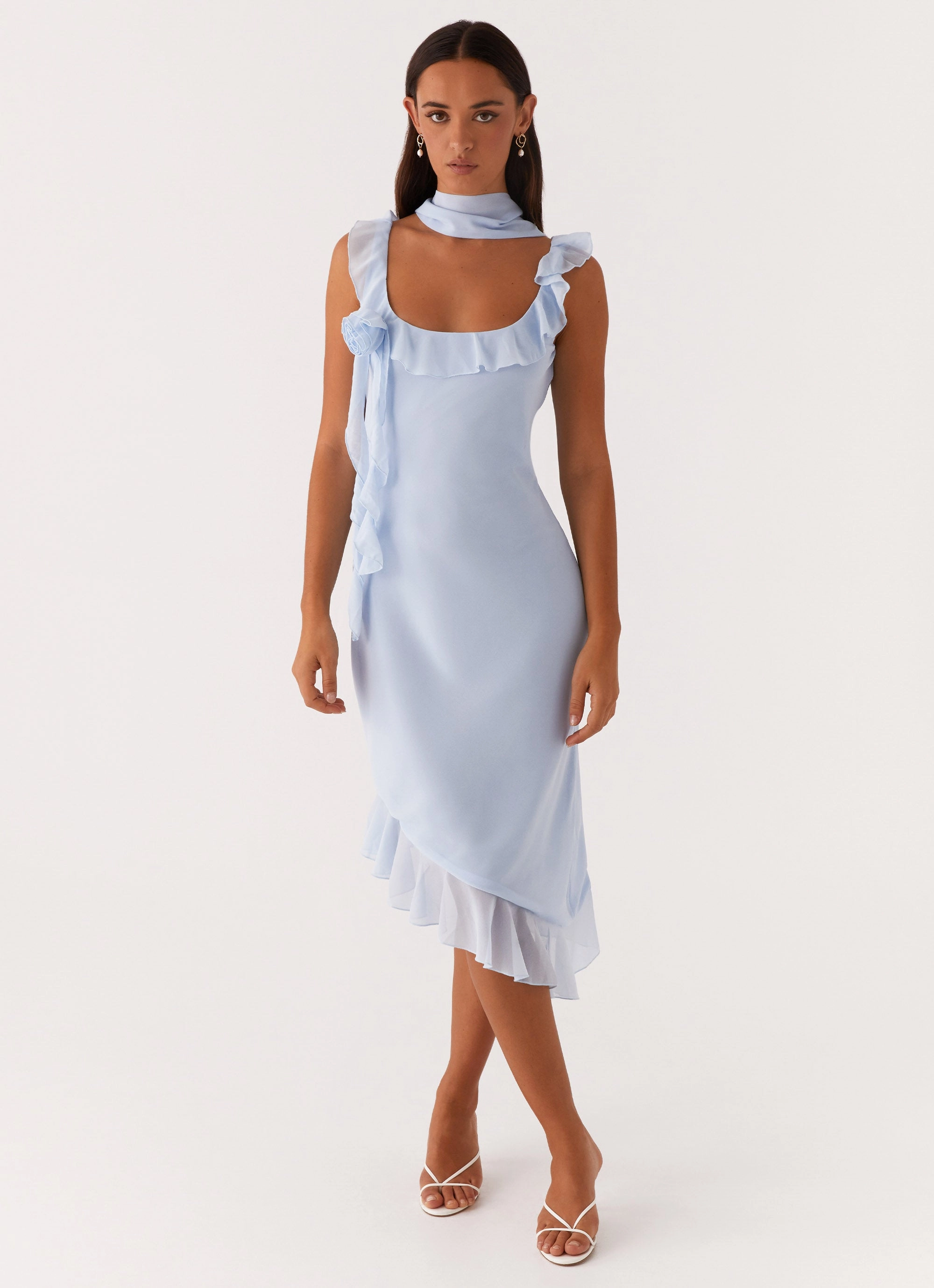 Seasonal Comfort foldable Fariday Midi Dress - Blue