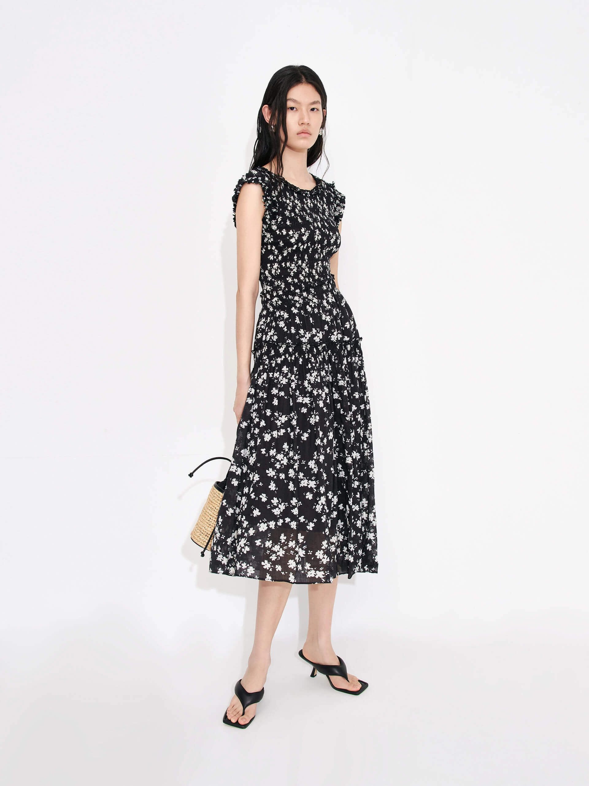 Crewneck Printed Midi Dress Vacation Vibes Soft Gradient